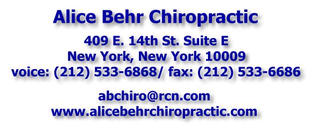 Alice Behr Chiropractic - 202-533-6868