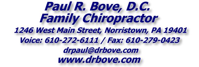 Paul R. Bove, D.C. - www.drbove.com