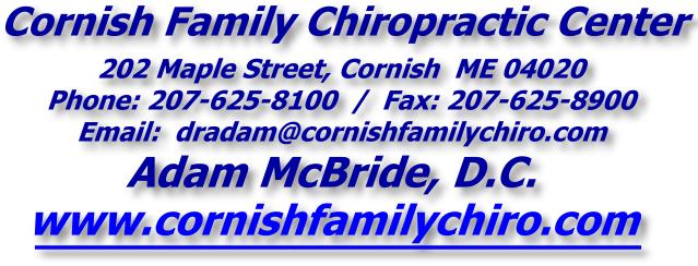 Cornish Family Chiropractic Center - www.cornishfamilychiro.com