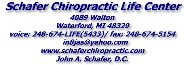 Schafer Chiropractic Life Center - 248-674-5433